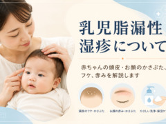 【脂漏性湿疹】赤ちゃんの頭皮やお顔のかさぶた・フケについて